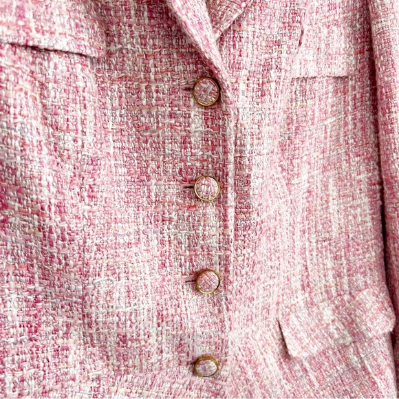 Royal Regency Empress Donna Handmade Pink Tweed Blazer Jacket - Picture 5 of 9